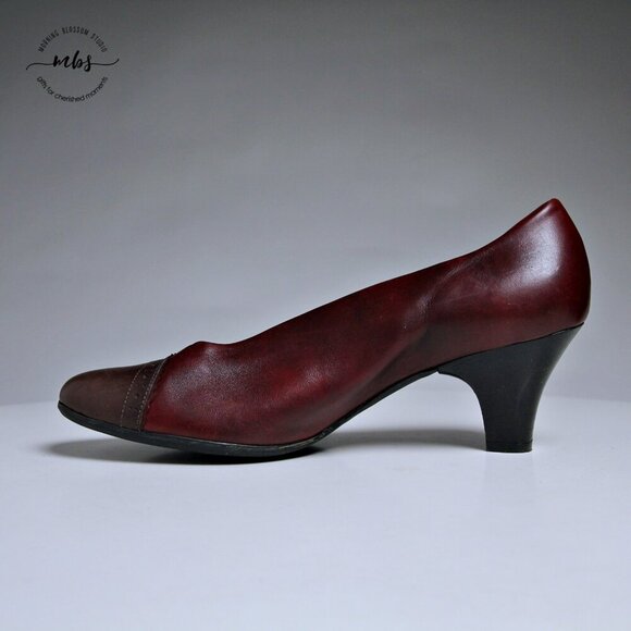 EUC BeautiFeel Calla Cap Toe Pumps in Burgundy Women Size EU 42 - Picture 7 of 14